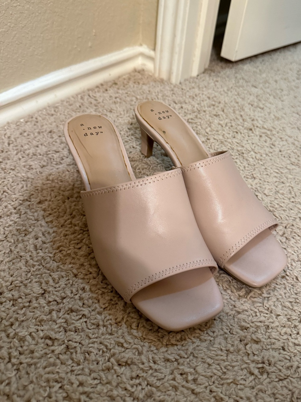 a new day Blush Open-Toe Slide Heel Mules